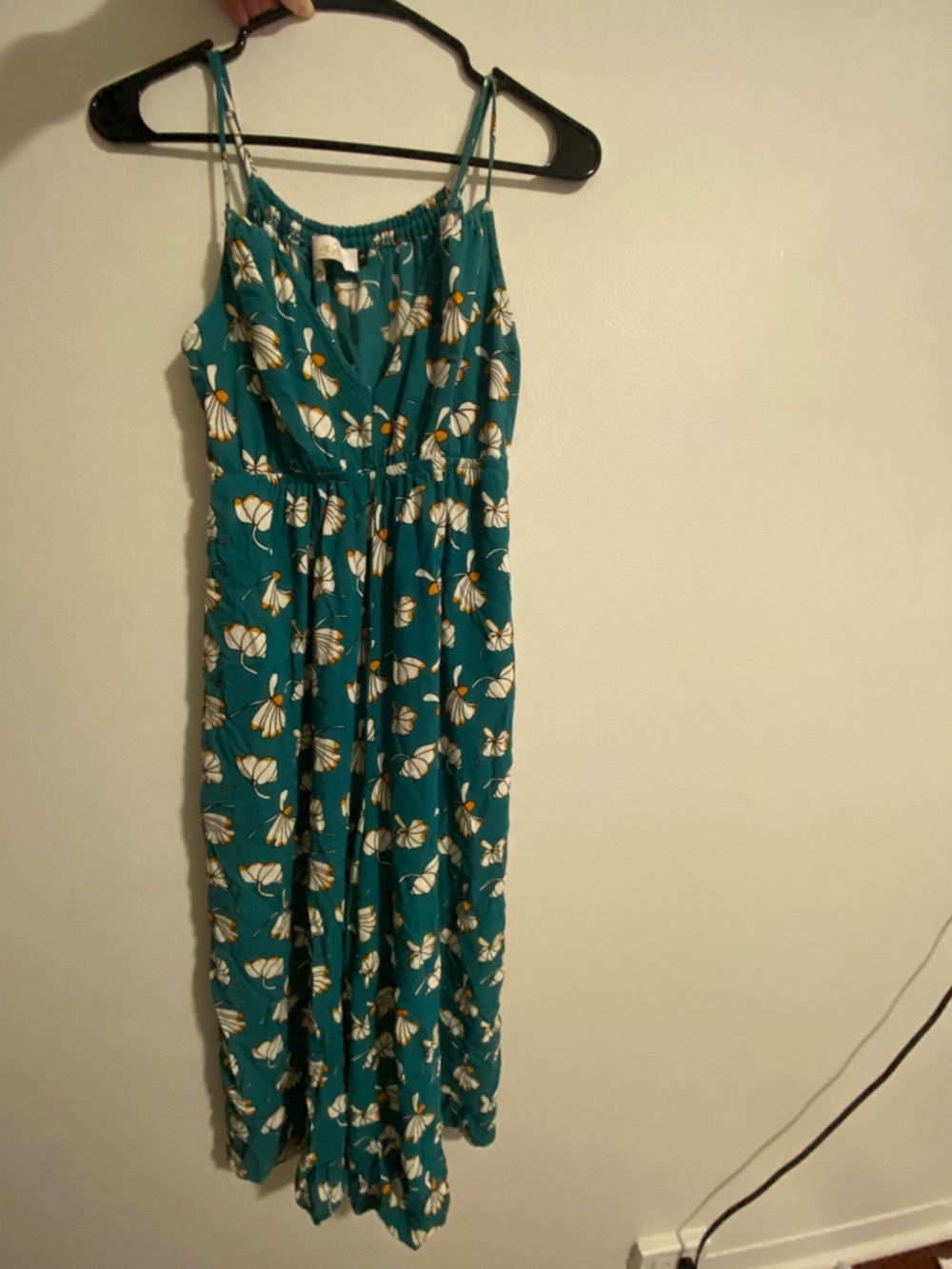 Ava Sky Teal Floral Spaghetti-Strap Jumpsuit